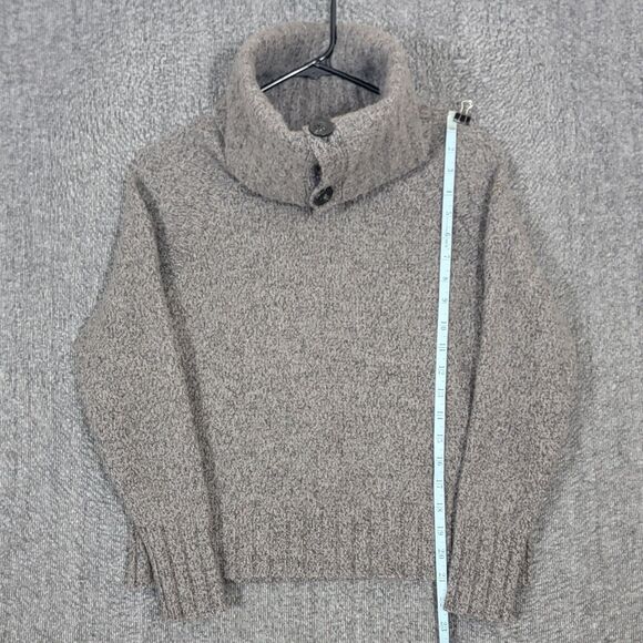 Ann Taylor Sweater Womens Small Brown Lambswool Blend Wide Collar Cowlneck - Picture 4 of 11